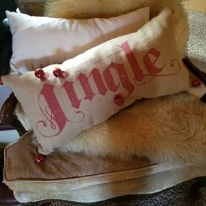Rare! Pottery Barn "Jingle" Holiday pillow
